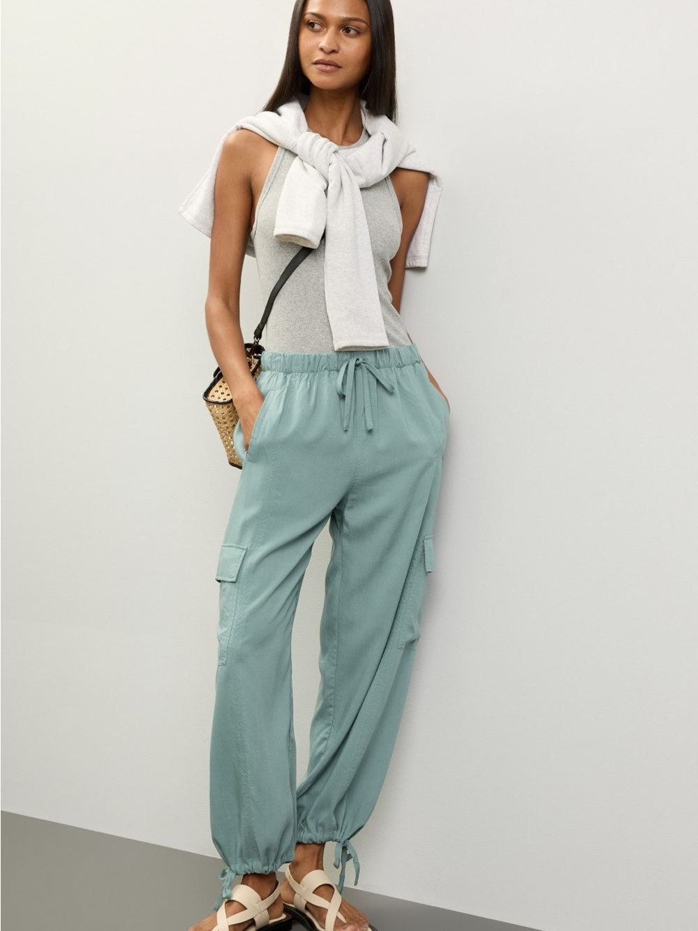 Splendid Light Teal Cargo Joggers